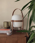 Lampada da Tavolo in Vetro a Forma di Lanterna Portatile