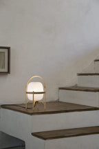 Lampada da Tavolo in Vetro a Forma di Lanterna Portatile
