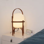 Lampada da Tavolo in Vetro a Forma di Lanterna Portatile
