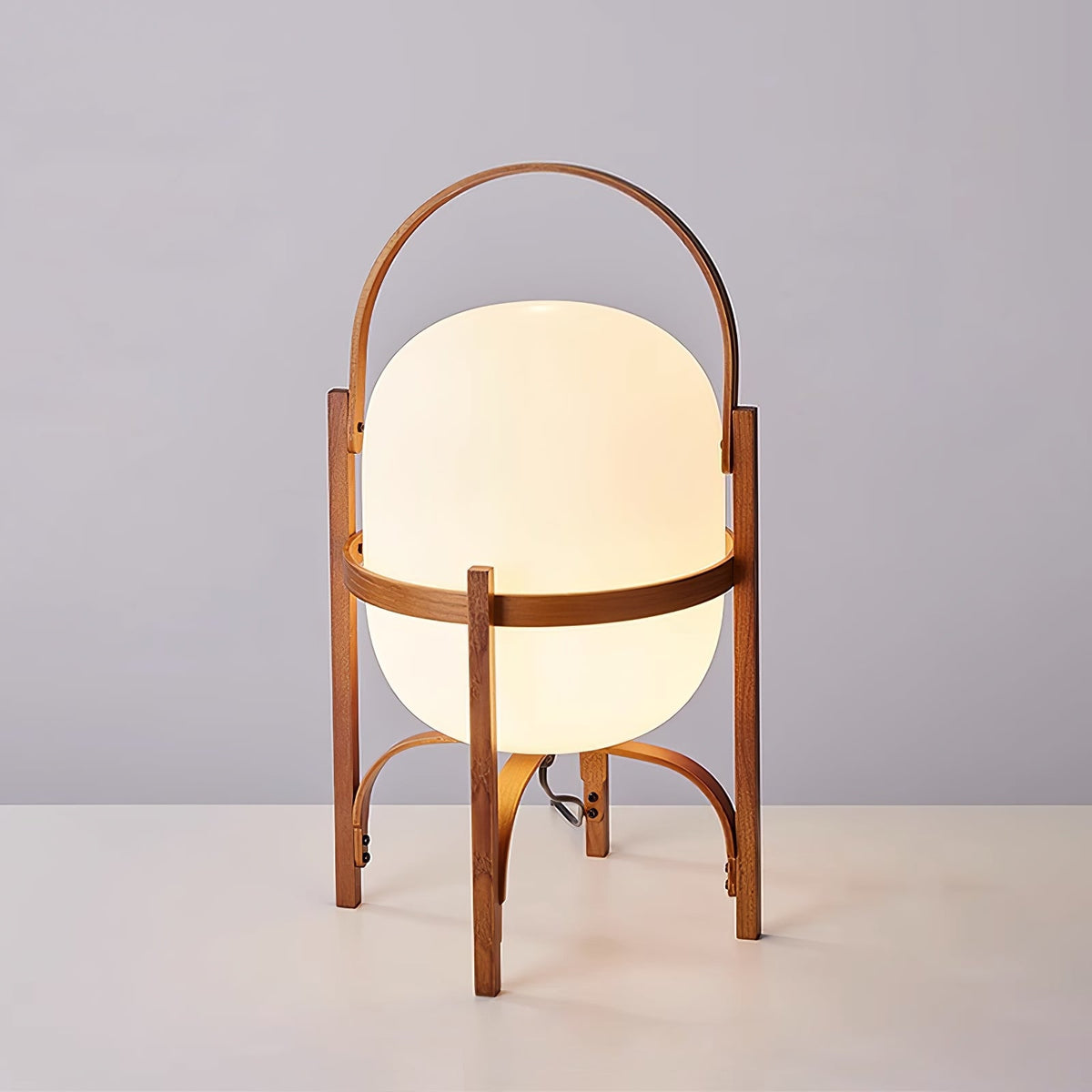 Lampada da Tavolo in Vetro a Forma di Lanterna Portatile