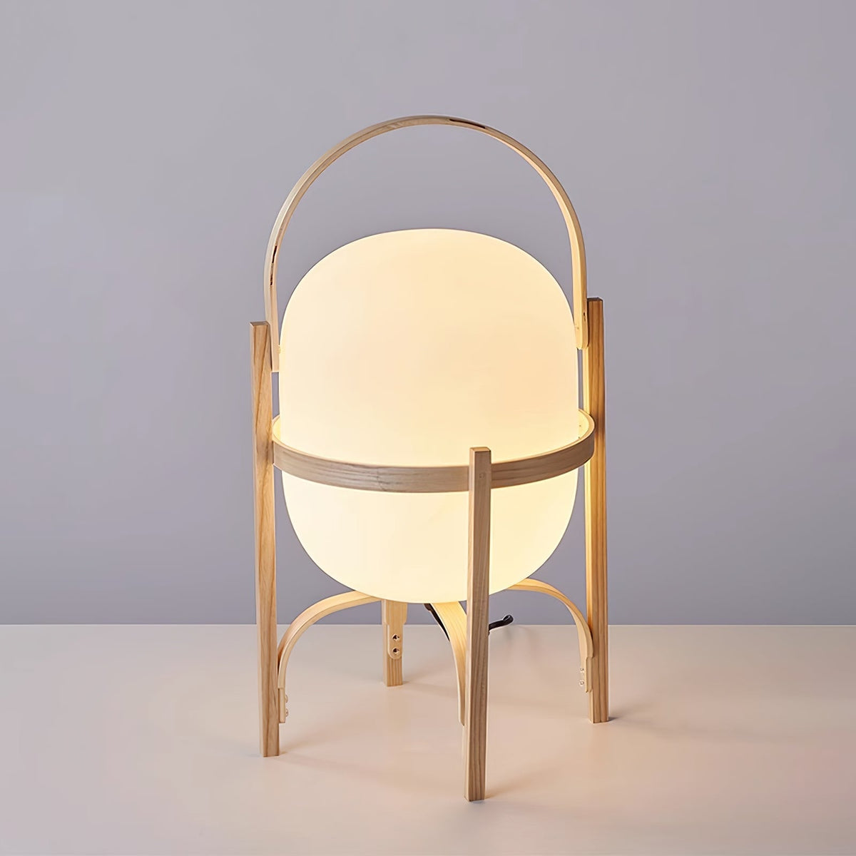 Lampada da Tavolo in Vetro a Forma di Lanterna Portatile
