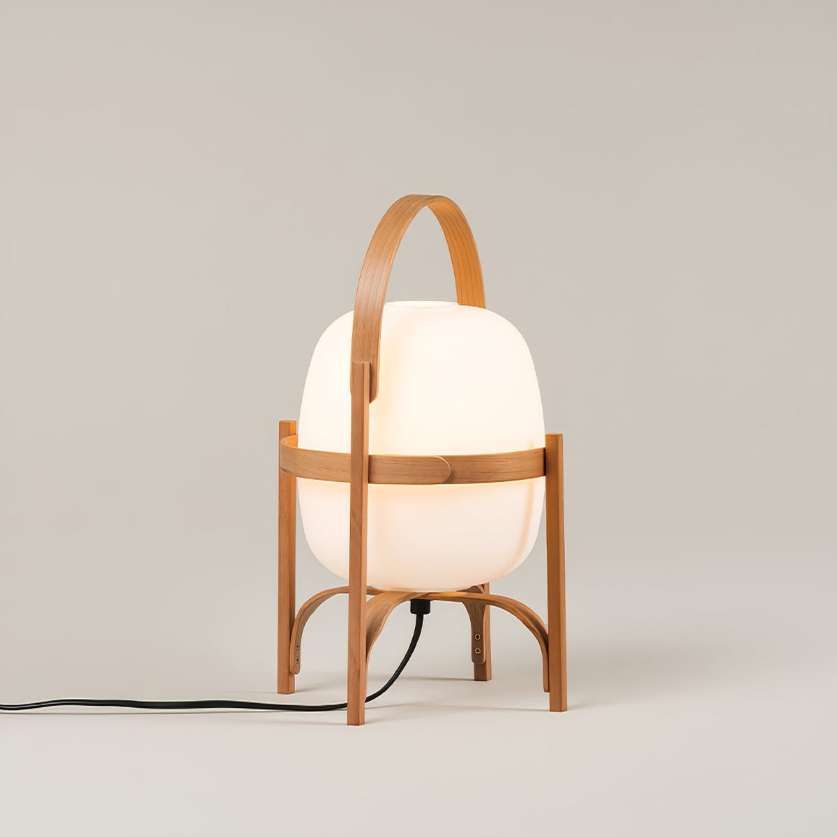 Lampada da Tavolo in Vetro a Forma di Lanterna Portatile