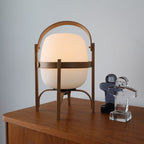 Lampada da Tavolo in Vetro a Forma di Lanterna Portatile
