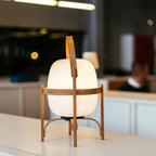 Lampada da Tavolo in Vetro a Forma di Lanterna Portatile