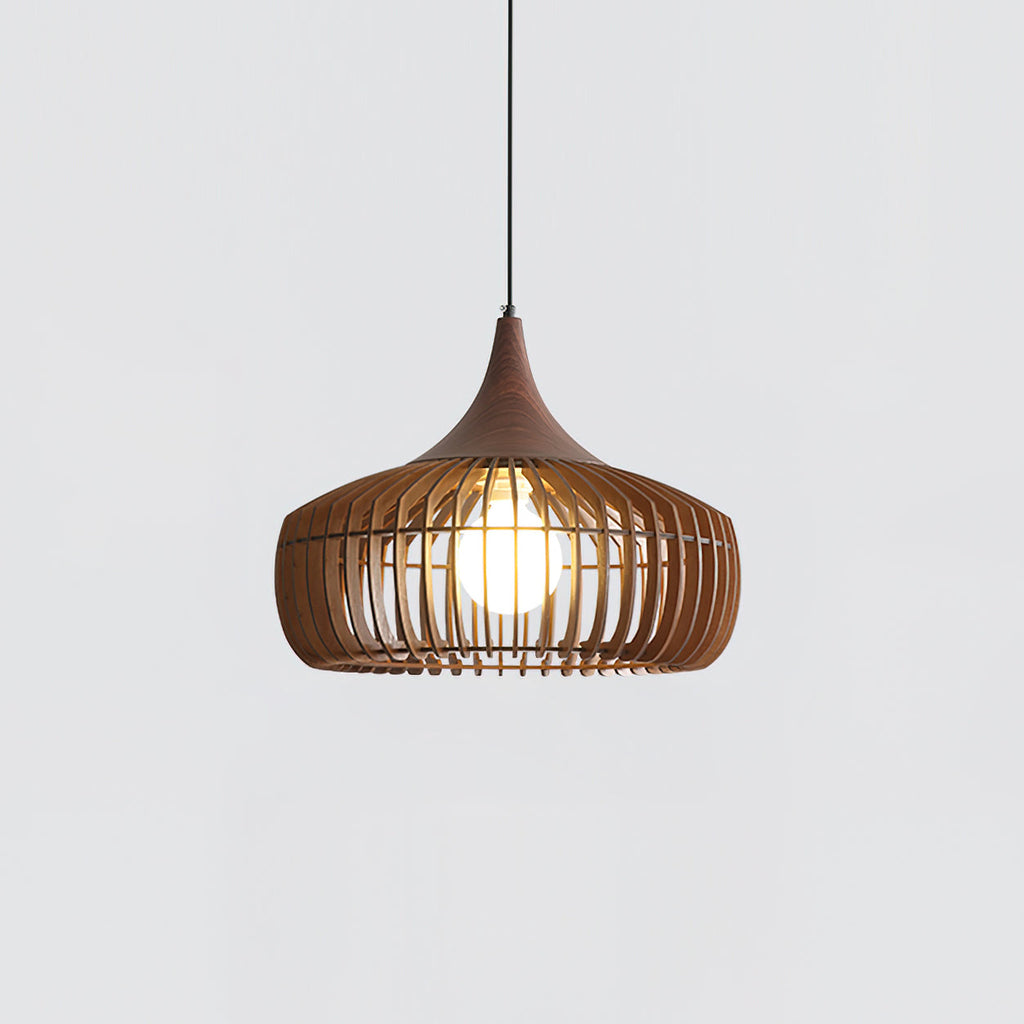 Posisro Lampada a Sospensione – Legno – Naturale – Ø40 cm – Design Scandinavo, Dimmerabile per la Zona Pranzo