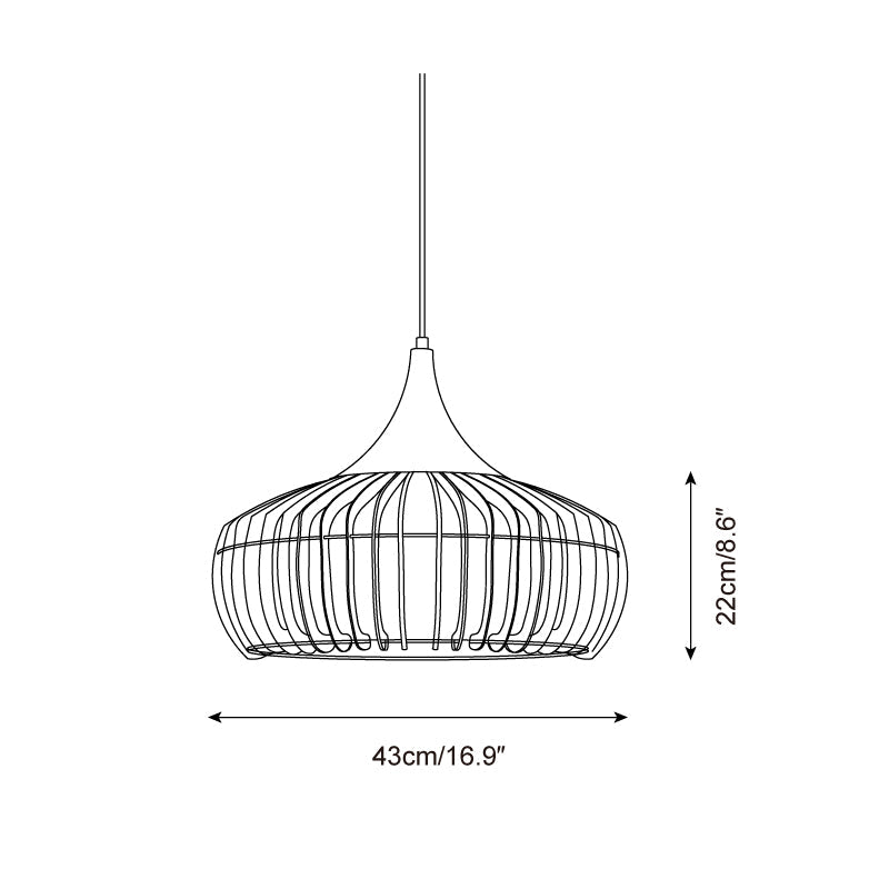 Posisro Lampada a Sospensione – Legno – Naturale – Ø40 cm – Design Scandinavo, Dimmerabile per la Zona Pranzo