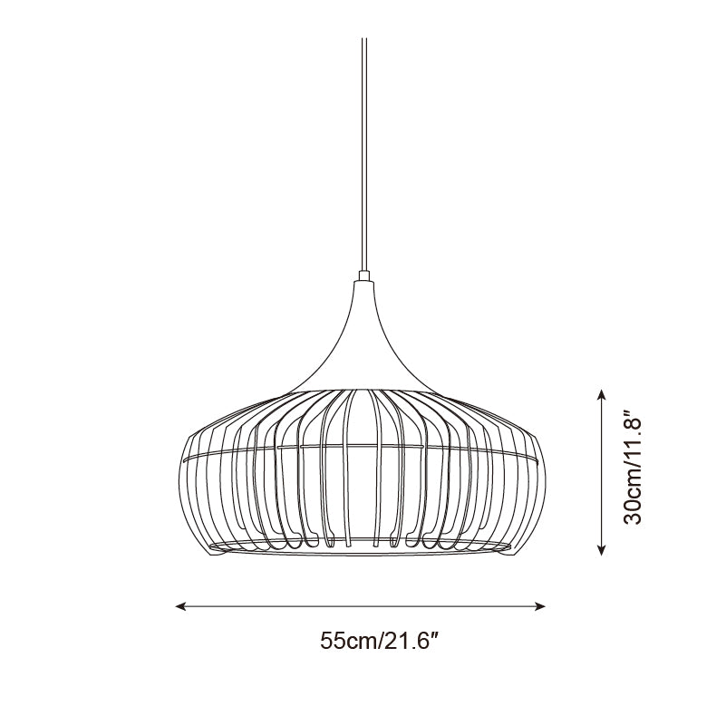 Posisro Lampada a Sospensione – Legno – Naturale – Ø40 cm – Design Scandinavo, Dimmerabile per la Zona Pranzo