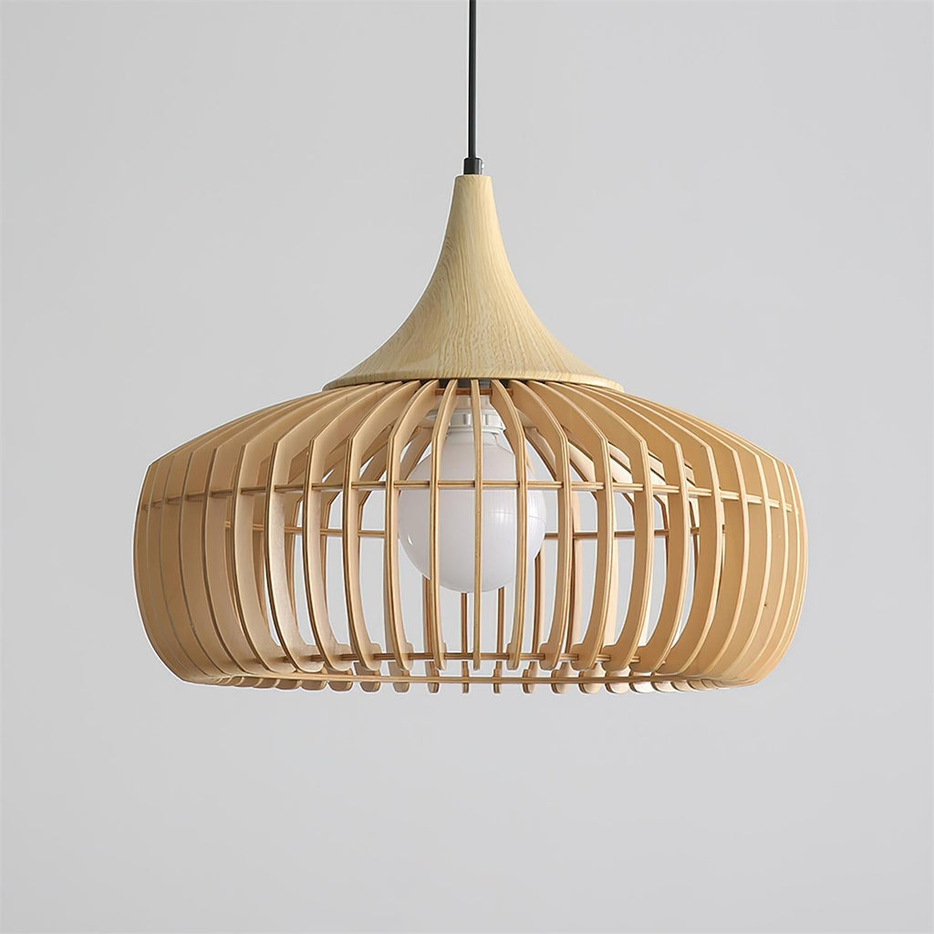 Posisro Lampada a Sospensione – Legno – Naturale – Ø40 cm – Design Scandinavo, Dimmerabile per la Zona Pranzo