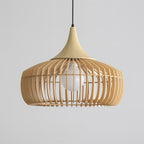 Posisro Lampada a Sospensione – Legno – Naturale – Ø40 cm – Design Scandinavo, Dimmerabile per la Zona Pranzo