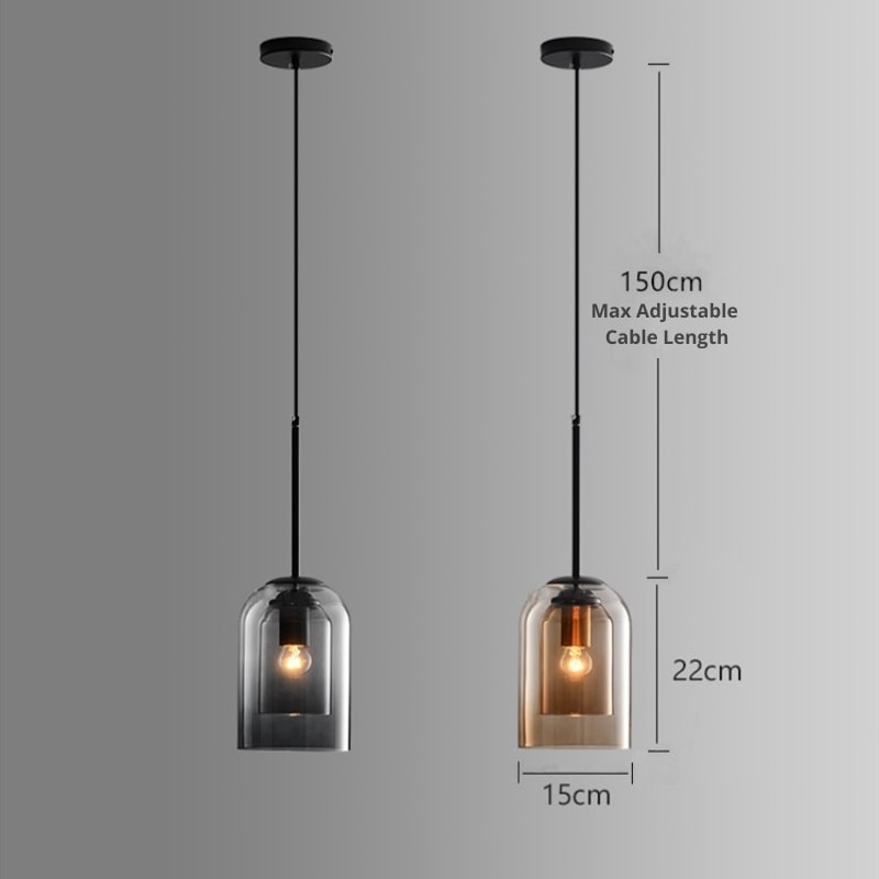 Lampade a Sospensione Mica Mid-Century con Vetro Doppio