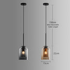 Lampade a Sospensione Mica Mid-Century con Vetro Doppio