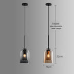 Lampade a Sospensione Mica Mid-Century con Vetro Doppio