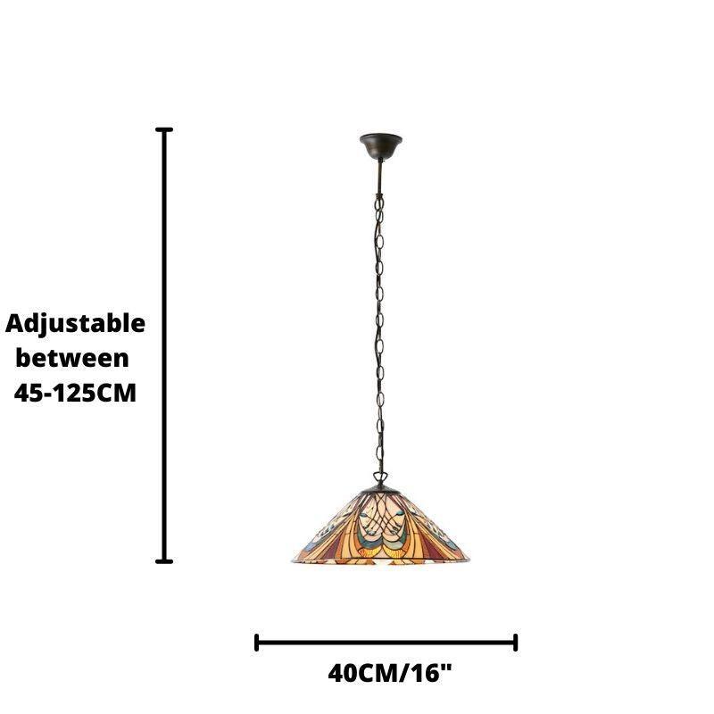 Hector Medium Tiffany Lampada da Soffitto, attacco per una lampadina