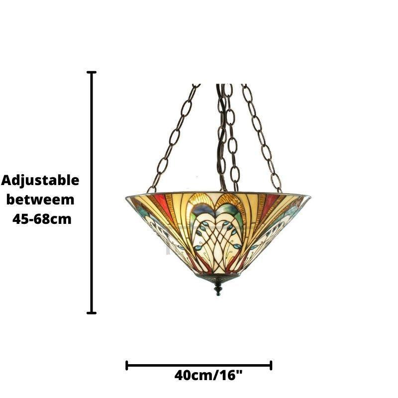 Interiors 1900 Hector Medium Lampada da Soffitto Tiffany Invertita