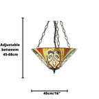 Interiors 1900 Hector Medium Lampada da Soffitto Tiffany Invertita