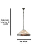 Fargo Grande Lampada da Soffitto Tiffany - Attacco per 1 Lampadina