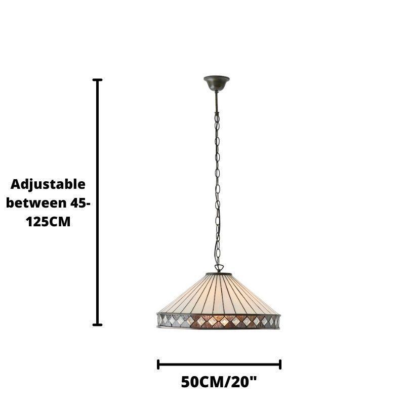 Fargo Grande Lampada da Soffitto Tiffany - Attacco per 1 Lampadina