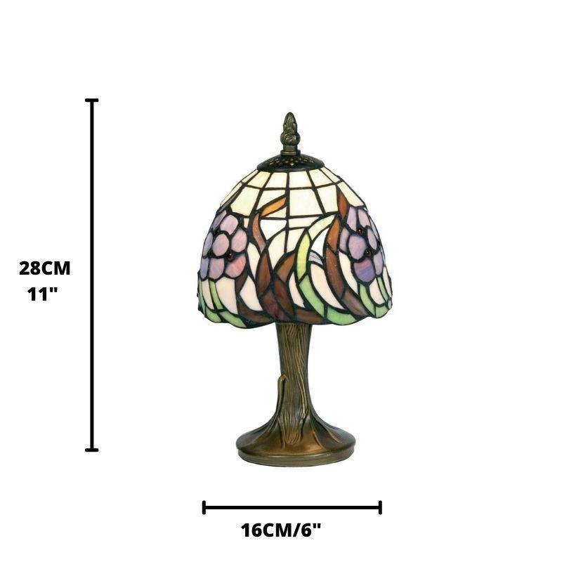Lampada da Tavolo Notturno Tiffany con Fiore Blu Oaks