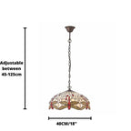 Lampada da soffitto Tiffany media a luce singola Dragonfly beige