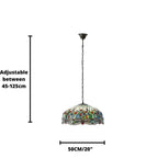 Lampadario Tiffany Grande Libellula Blu - Attacco per 1 Lampadina