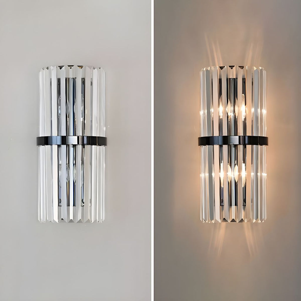 Lampada da Parete Quilron – Vetro Cristallo & Acciaio Inossidabile – Oro – 10-15 m² – Illuminazione Elegante per Interni Stilosi