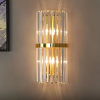 Lampada da Parete Quilron – Vetro Cristallo & Acciaio Inossidabile – Oro – 10-15 m² – Illuminazione Elegante per Interni Stilosi