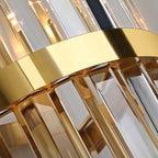 Lampada da Parete Quilron – Vetro Cristallo & Acciaio Inossidabile – Oro – 10-15 m² – Illuminazione Elegante per Interni Stilosi