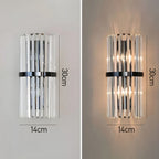 Lampada da Parete Quilron – Vetro Cristallo & Acciaio Inossidabile – Oro – 10-15 m² – Illuminazione Elegante per Interni Stilosi