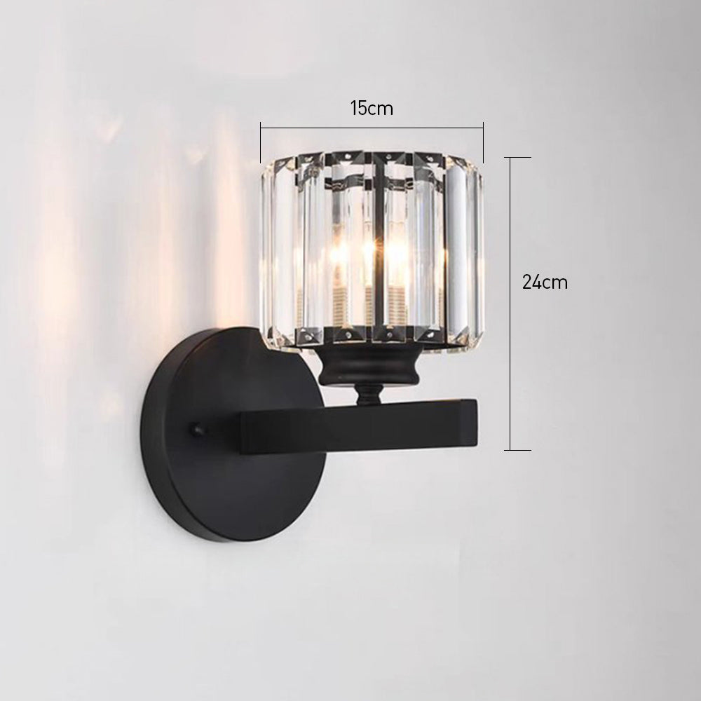 Quisso Applique – Metallo/Vetro – Nero Opaco – 24×15 cm – Design Elegante per Interni
