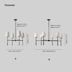 Lampadario Valea 4/6 Teste Mid-century