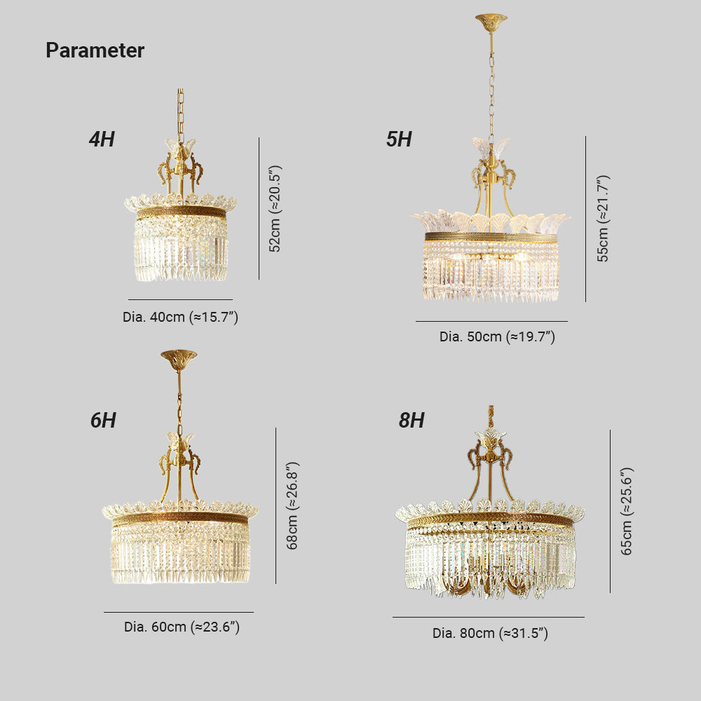 Candelabro Miles Chandelier in Stile Impero Francese di Lusso per Fattoria
