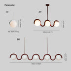 Lampadario Lineare Uveta Rosso&Argento