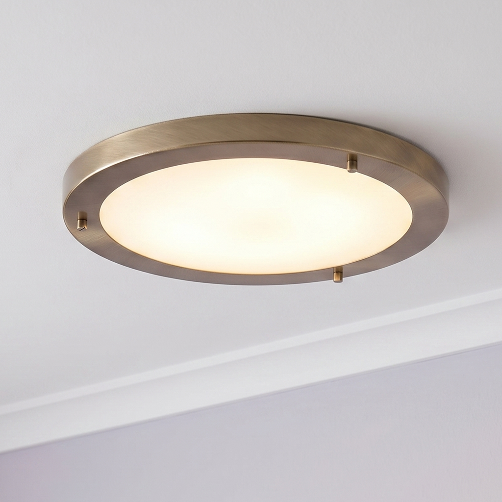 Rondo Ottone Antico Grande Lampada da Soffitto per Bagno