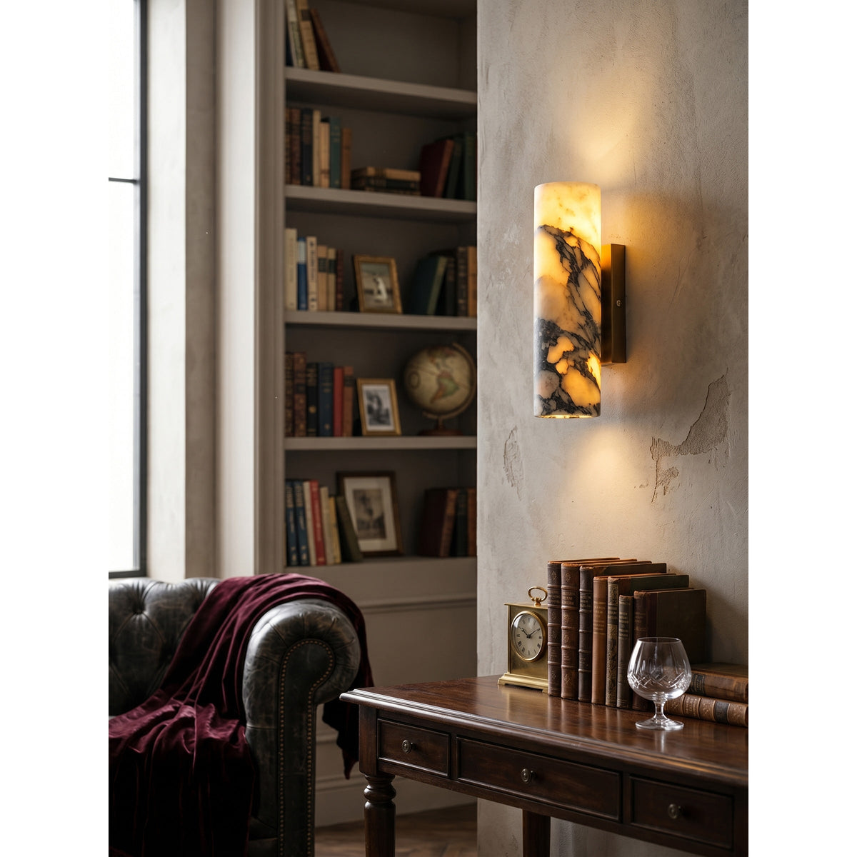 Lampada da Parete in Marmo Tubolare