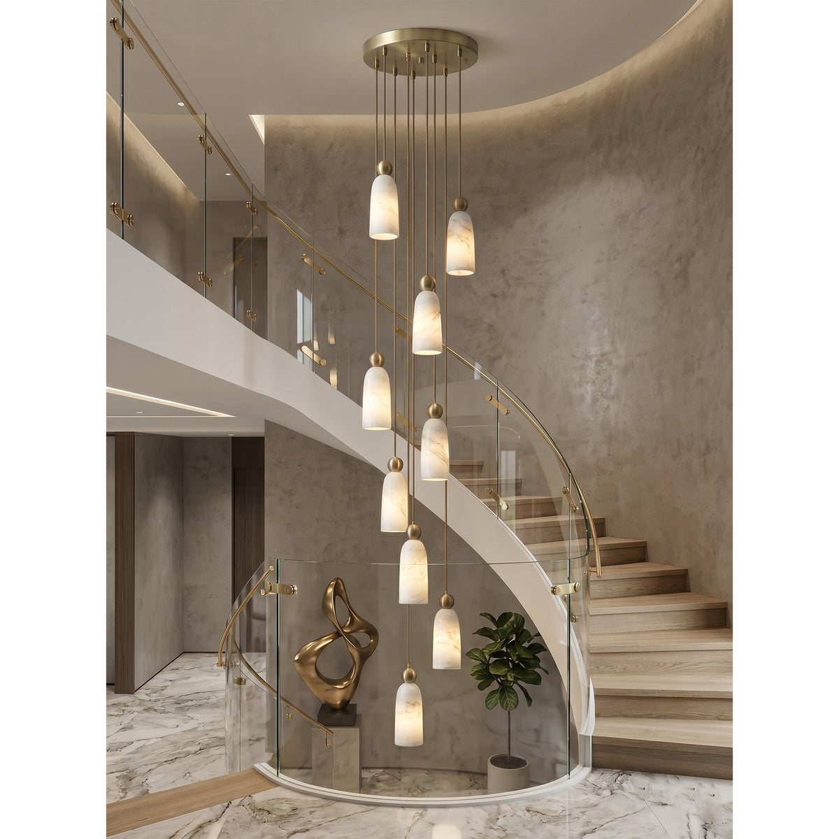 Lampadario in Alabastro Spagnolo