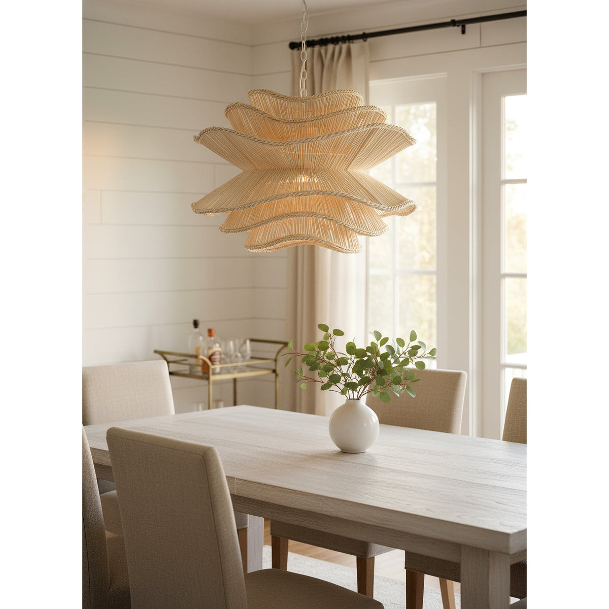 Lampadario in Rattan Alondra