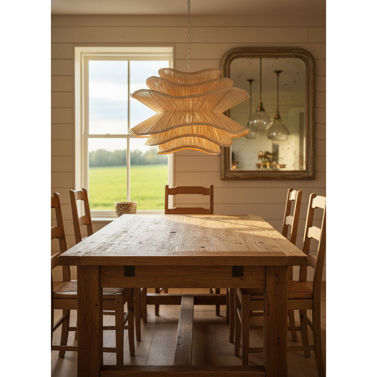 Lampadario in Rattan Alondra