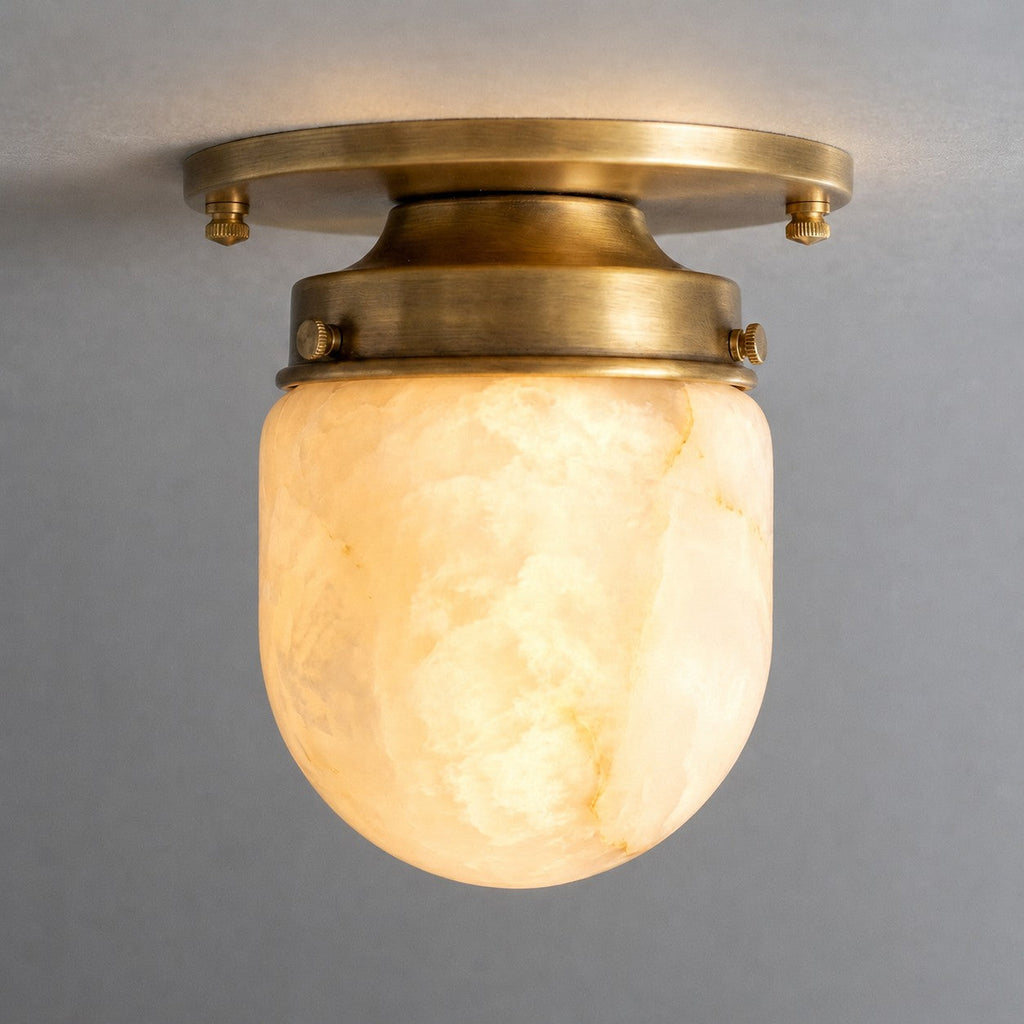 Lampada da soffitto in alabastro a forma di proiettile