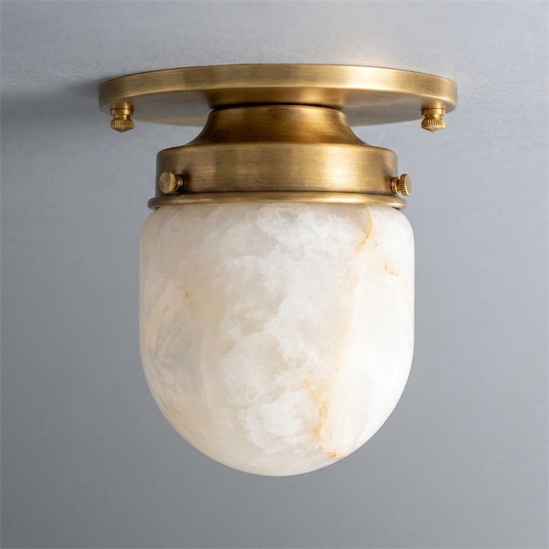 Lampada da soffitto in alabastro a forma di proiettile