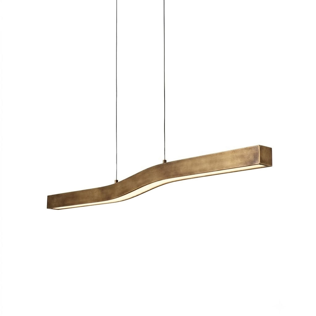 Lampadario Lineare in Ottone Camur