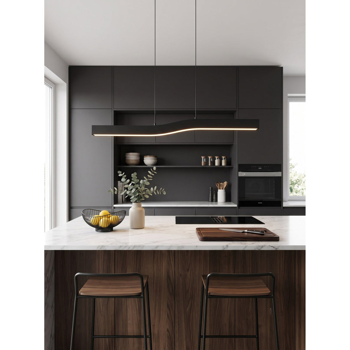 Lampadario Lineare in Ottone Camur