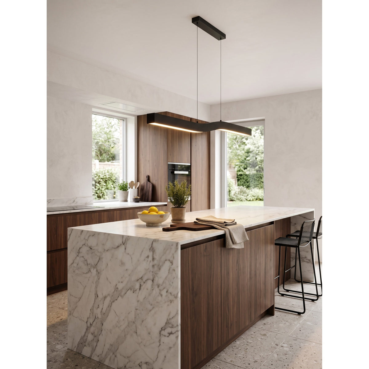 Lampadario Lineare in Ottone Camur