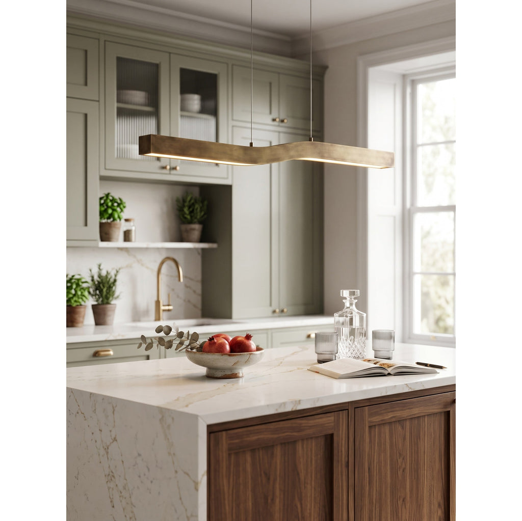 Lampadario Lineare in Ottone Camur