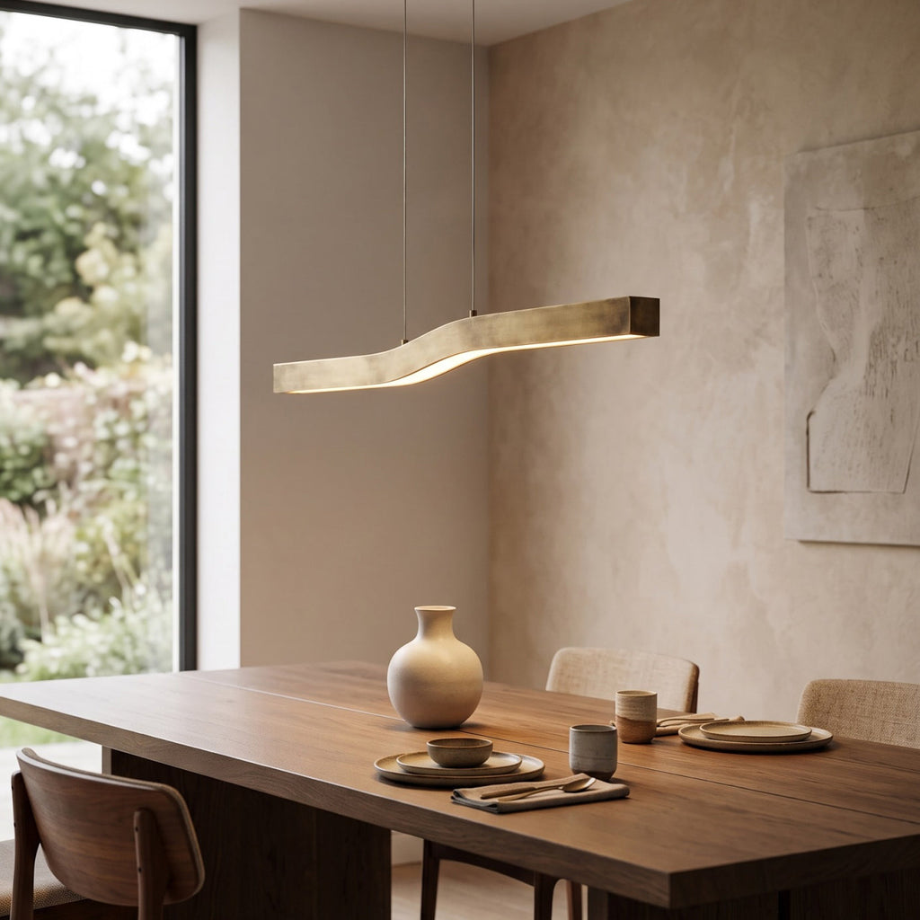 Lampadario Lineare in Ottone Camur