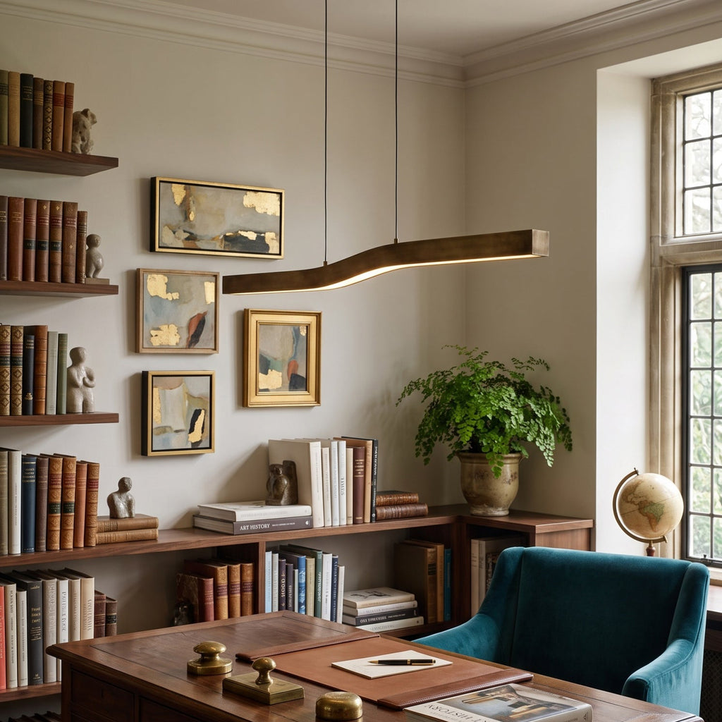 Lampadario Lineare in Ottone Camur