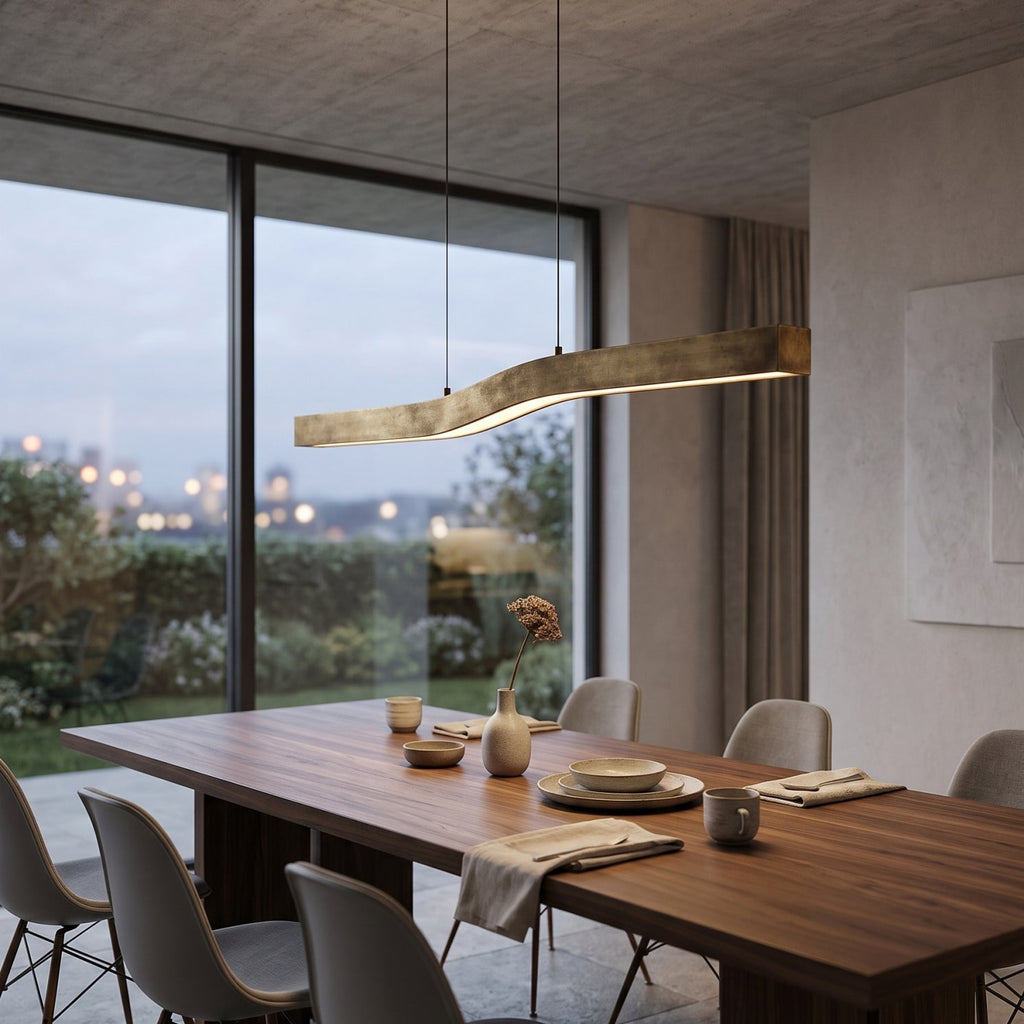 Lampadario Lineare in Ottone Camur