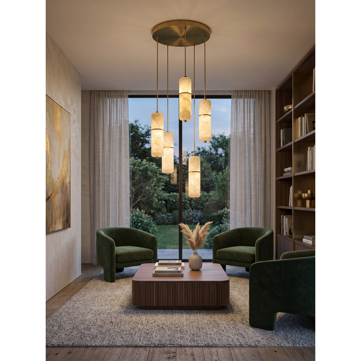 Lampadario Canella Alabastro