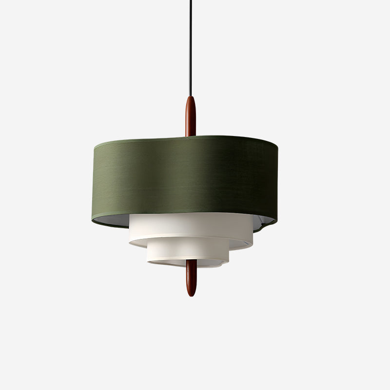 Lampada a sospensione in tessuto verde Ophel