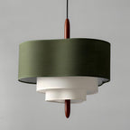 Lampada a sospensione in tessuto verde Ophel