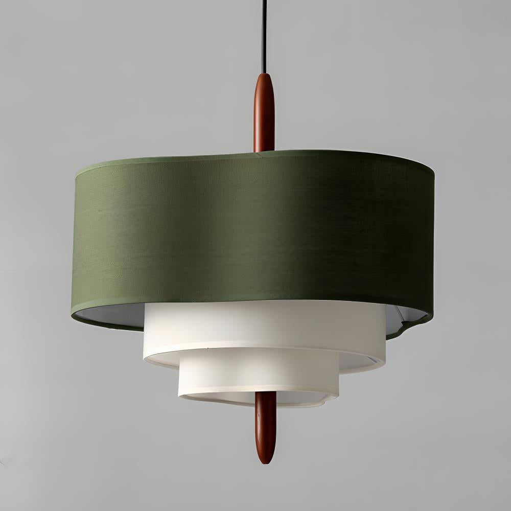 Lampada a sospensione in tessuto verde Ophel